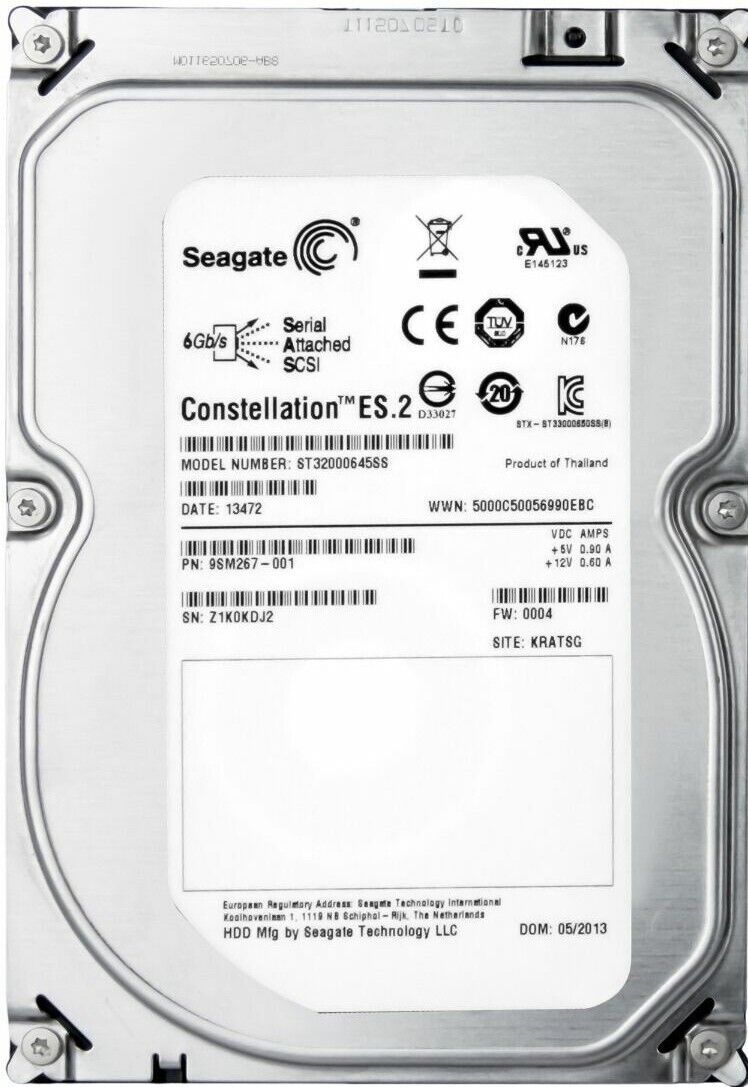 ハードドライブ Seagate Constellation ES.2 2TB 7200 64MB SAS ST32000645SS 3.5 インチ