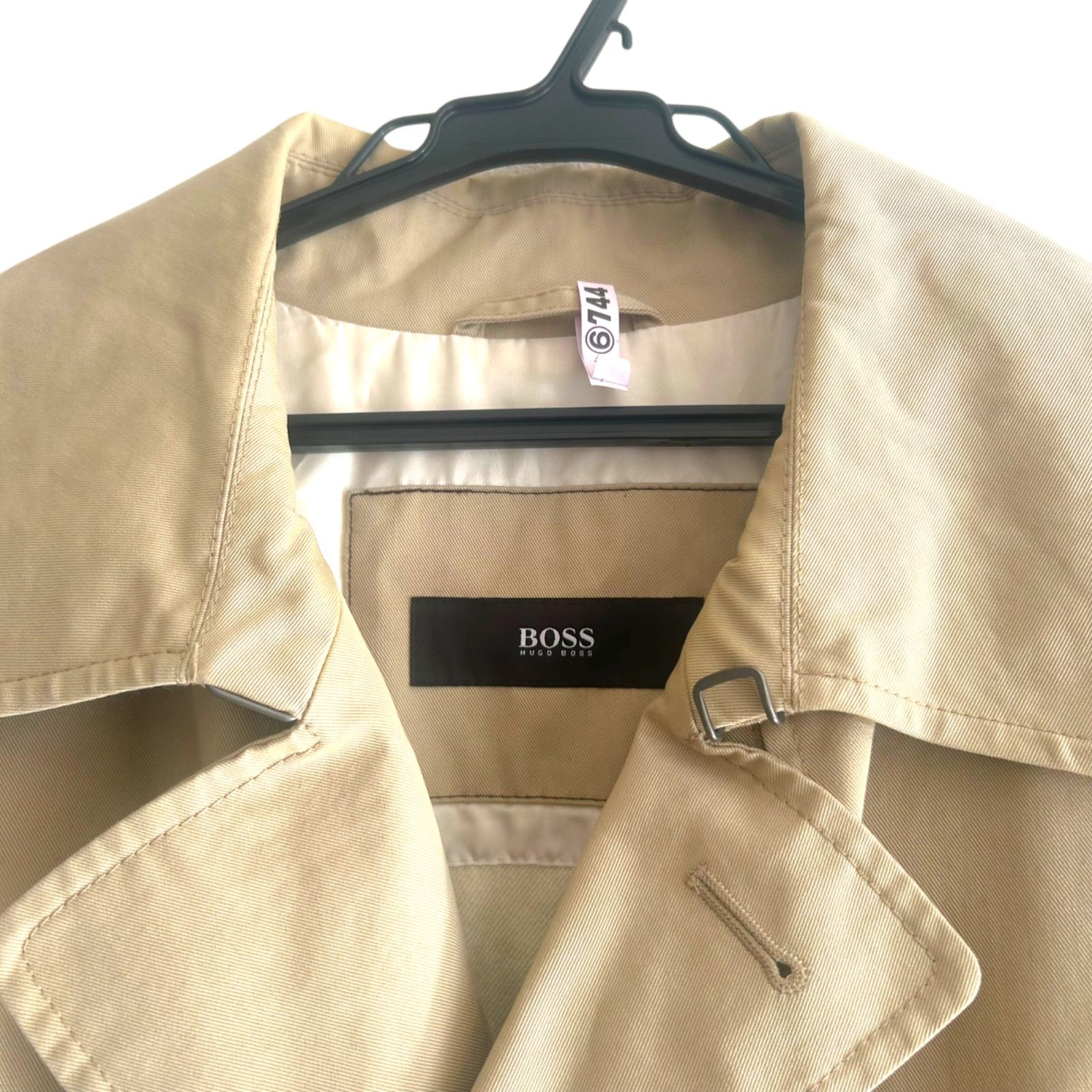 Z1486 HUGO BOSS ヒューゴボス トレンチコート ベージュ メンズ 48