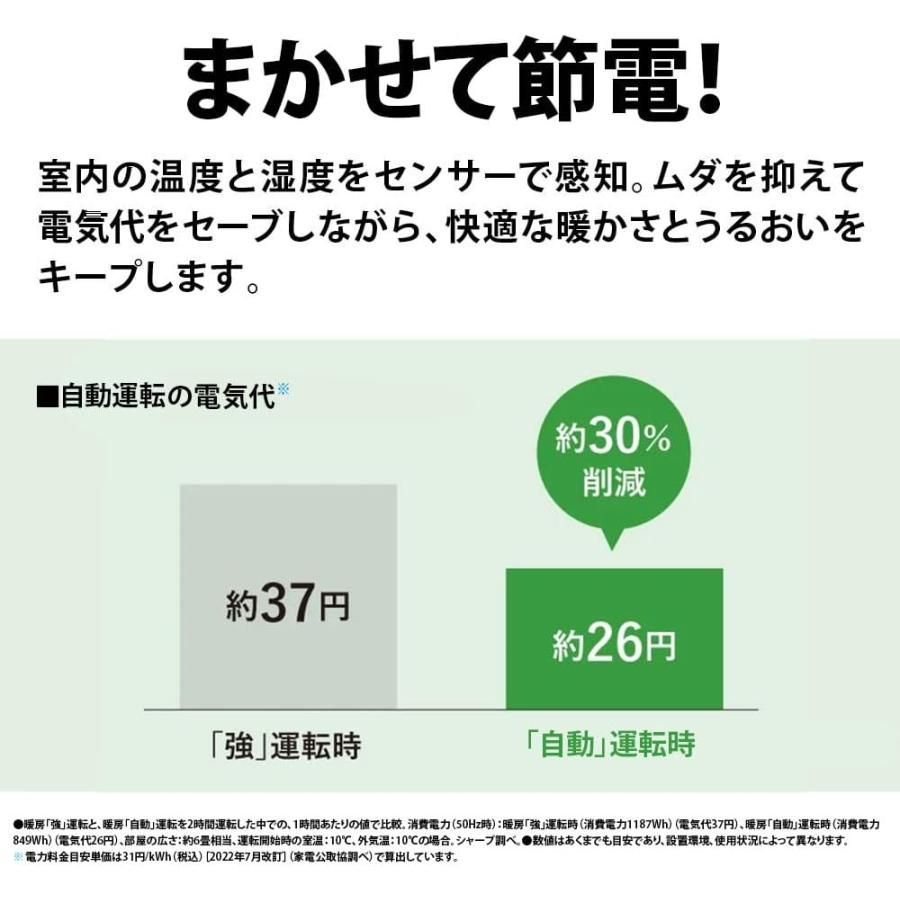 2025年製 シャープ プラズマクラスター 加湿 セラミックファンヒーター HX-RK12-W ホワイト 暖房 8 6 畳 | 加湿18 11 畳 | 大風量 加湿 容量約3.1L 正規品