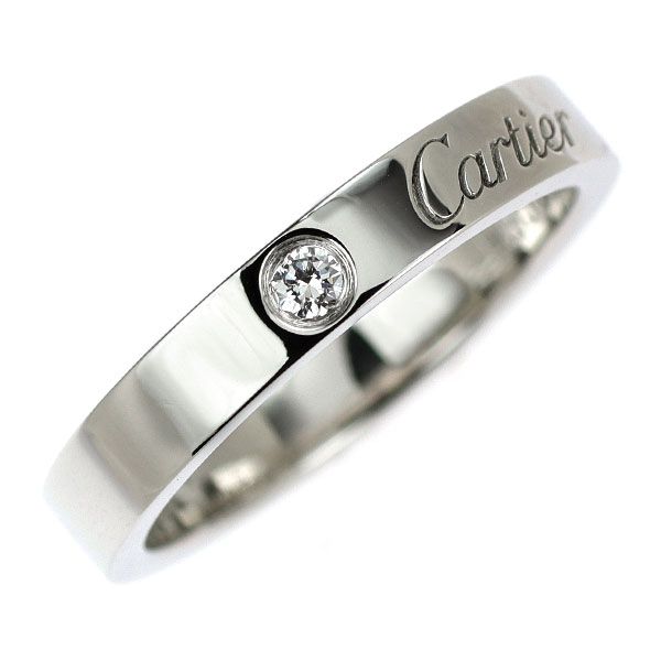 【新品同様】カルティエ　C ドゥ　エングレーブド　リング　PT950 Cartier カルティエ エングレーブド リング Cドゥカルティエ #56