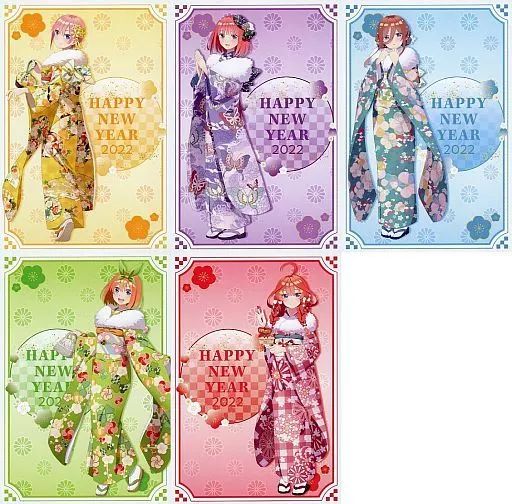 ポストカード　集合 年賀状風ポストカード5枚セット 「五等分の花嫁∬ CollaborationCafe Happy New Year 2022 HAREGI」 コースメニュー注文特典 中古】ポストカード 集合 年賀状風ポストカード5枚セット 「五等