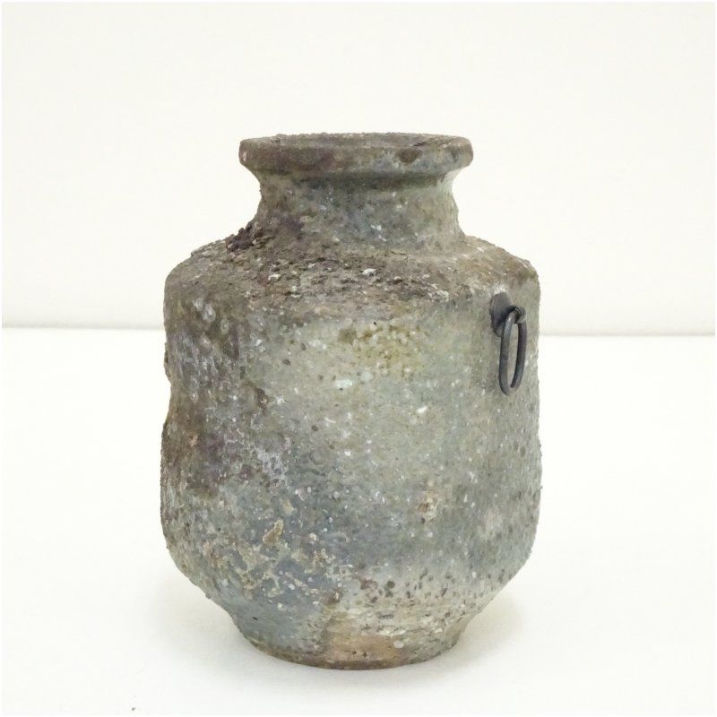 掛花入れ　丹波焼き　市野一二三 丹波焼 市野元和造 掛花入（共箱） 花入れ 茶道 茶道具 花瓶 花器