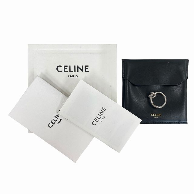 セリーヌ CELINE ノットリング ロジウムフィニッシュ ブラス シルバー 結び目 FCA2210 イタリア製 銀色 指輪 52 0218 -  メルカリ