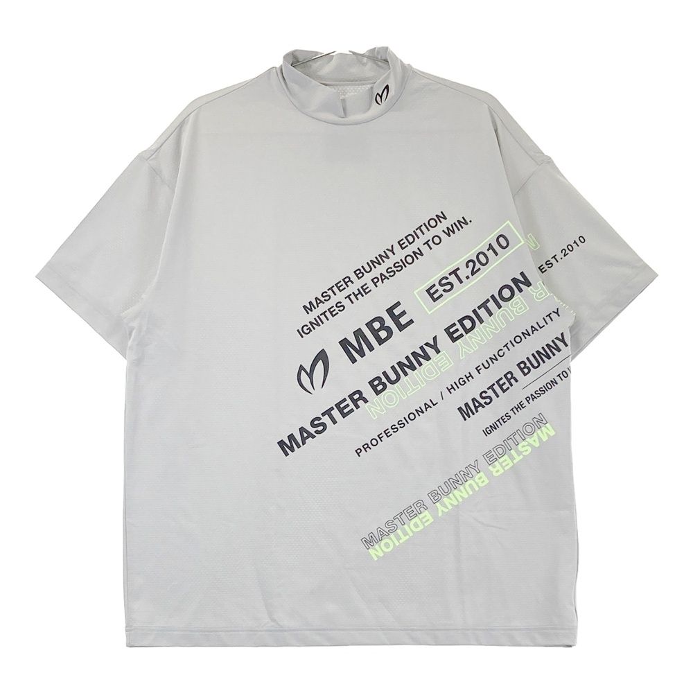 サイズ MASTER BUNNY EDITION マスターバニーエディション ハイネック 半袖Tシャツ 英字プリント グレー系 240101530520 ゴルフウェア メンズ ストスト