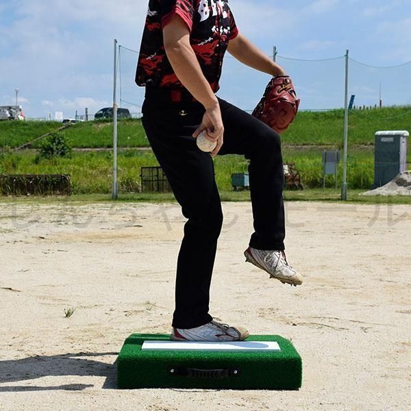 野球 投球練習用 ポータブルマウンド 人工芝 ピッチャープレート付き