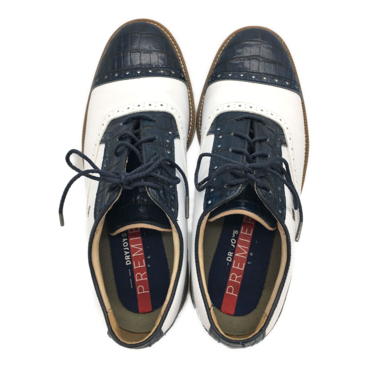 中古 フットジョイ FootJoy ゴルフシューズ 26 白×紺 ホワイト