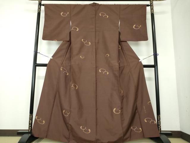 平和屋着物●京の名門・菱屋六右ェ門　紬　円相鶴　正絹　逸品　DAAX4371ps 平和屋着物○京の名門・菱屋六右ェ門 紬 円相鶴 正絹 逸品 DAAX4371ps