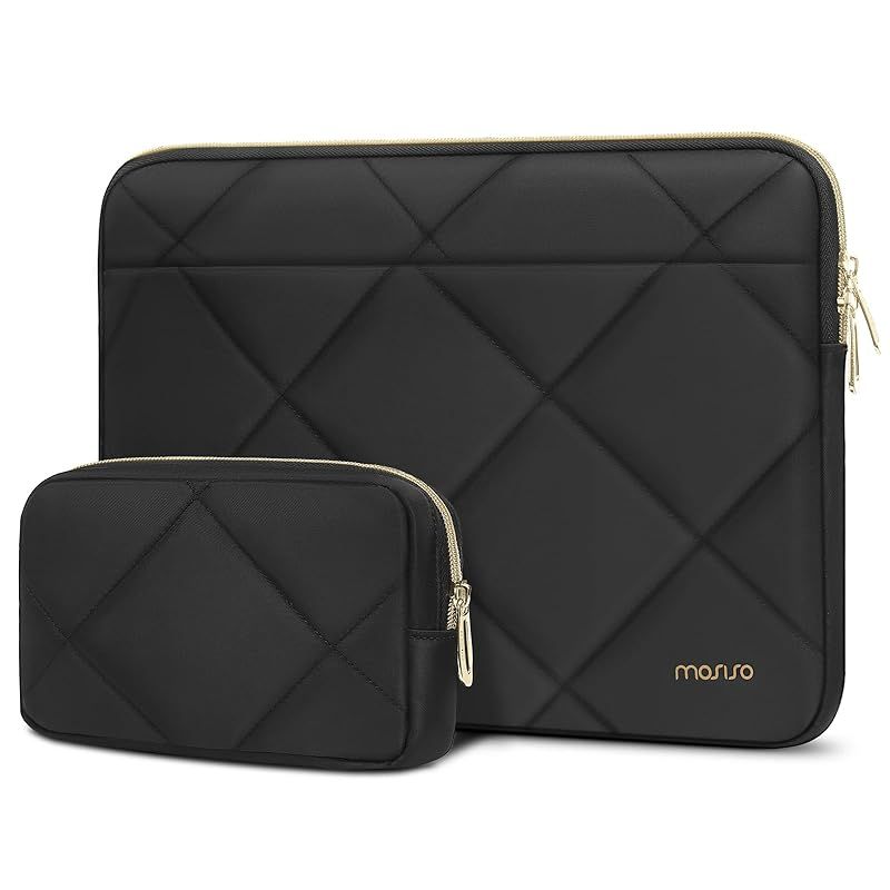 【新着商品】MOSISO パソコンケース ラップトップスリーブケース、対応機種 MacBook Air/Pro、13-13.3インチノートパソコン、対応機種 MacBook Pro 14インチ M3 M2 M1 2024-2021、菱形キルティング横型バッ 0