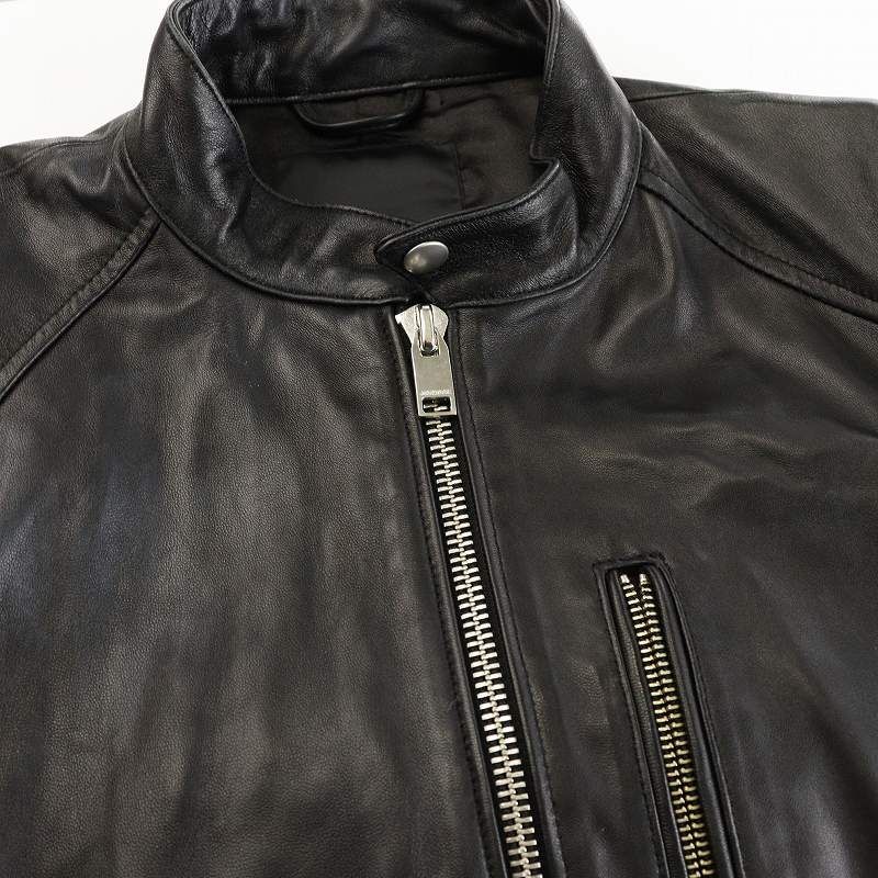 JACKROSE ブラックレザーシングルライダースジャケット サイズ3 JACKROSE ジャックローズ シングルライダース 黒 羊革 サイズ3