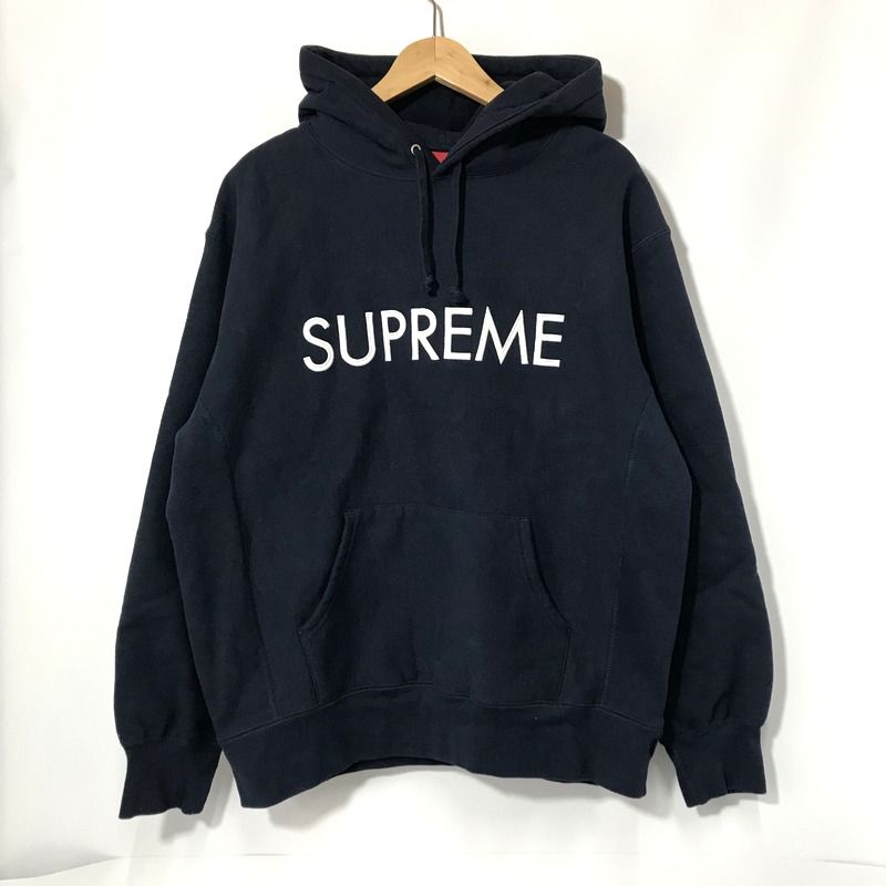 Supreme パーカー Capital Hooded Sweatshirt フーディー キャピタルフーデッド スウェット Mサイズ 紺 シュプリーム  トップス A11260◇ - メルカリ