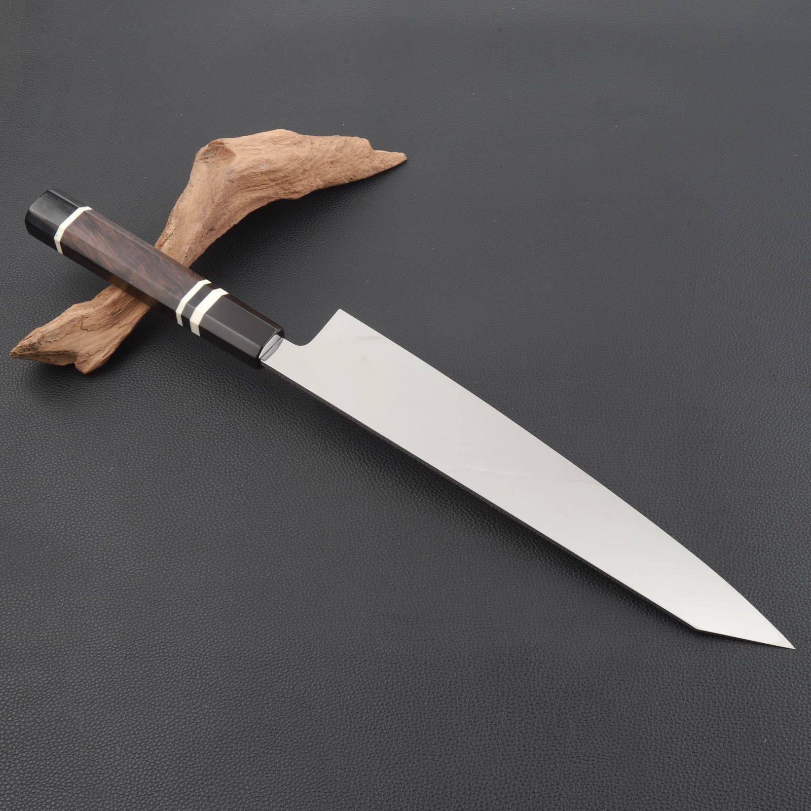 勘所型牛刀 9寸（刃渡り270mm）片刃 通常鏡面仕上げ 本刃付け