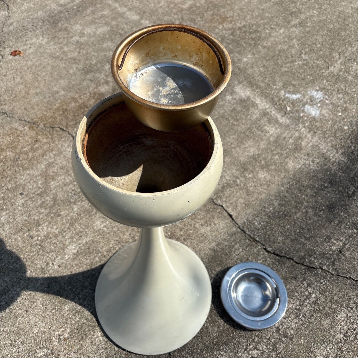 ✨レア【オールドスタンド灰皿】屋外灰皿 丸型 タバコ たばこ