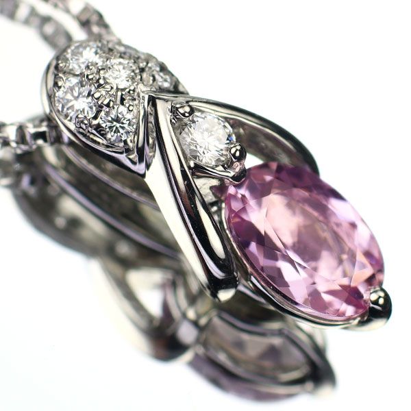 ポーラ Pt900 ピンクインペリアル トパーズ ダイヤモンド ペンダント  