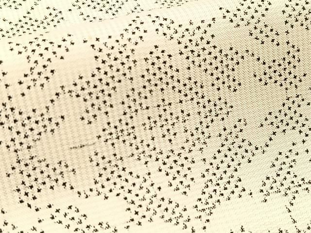 平和屋着物○本場大島紬 白大島 7マルキ 更紗花文 正絹 逸品