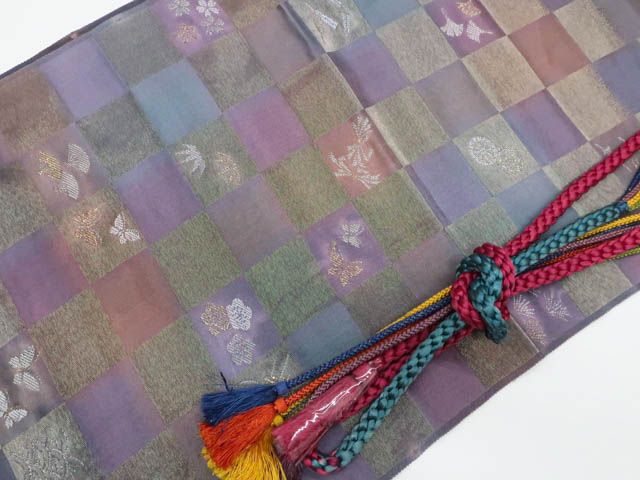 一輝堂】リサイクル着物 和装小物 帯締め帯揚げセット 丸組 金糸