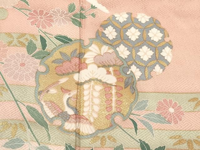 平和屋着物□訪問着 絞り 刺繍 道長雪輪花文 金彩 正絹 逸品 CAAQ1104ou