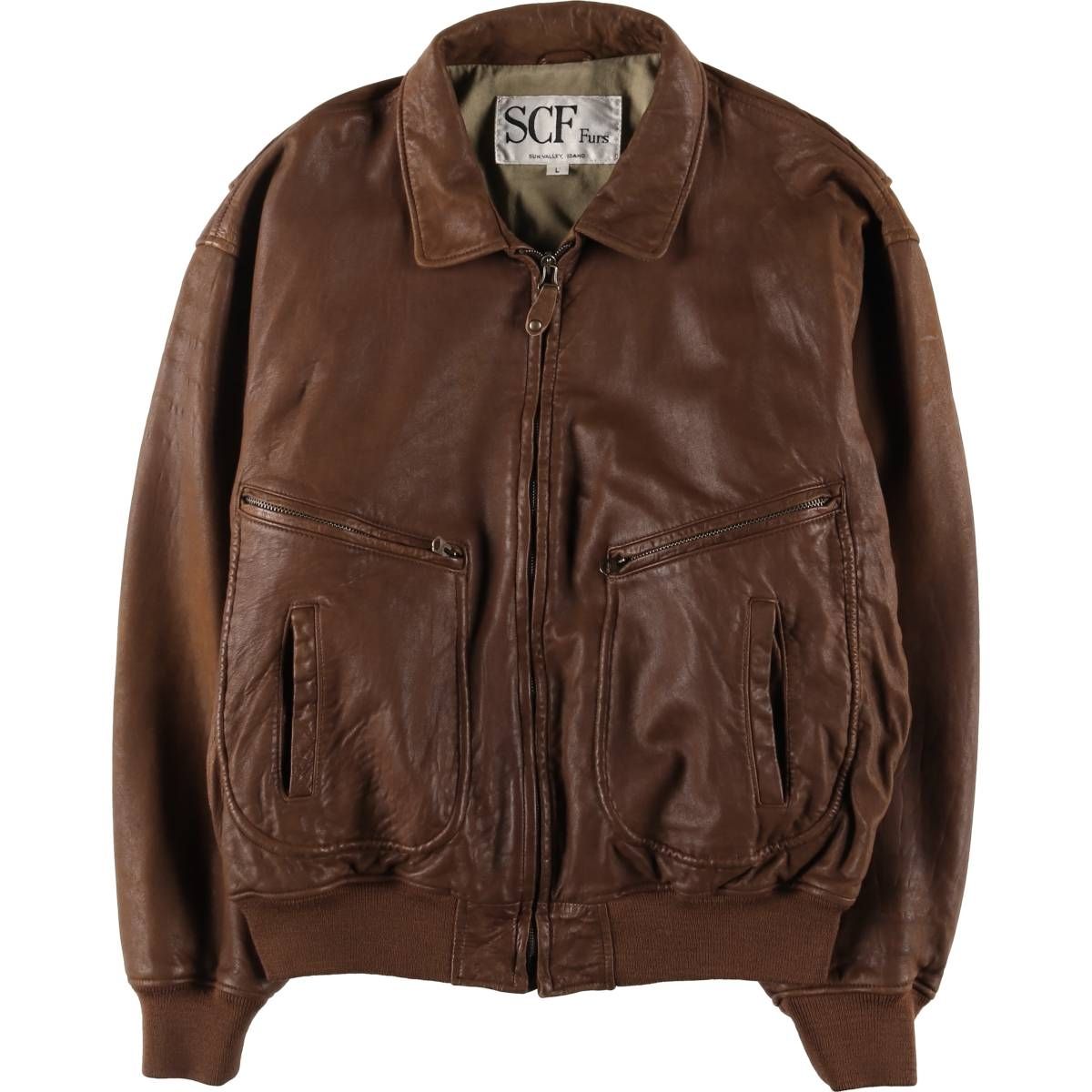 古着 SCF FURS レザーブルゾン USA製 メンズL相当/eaa536912