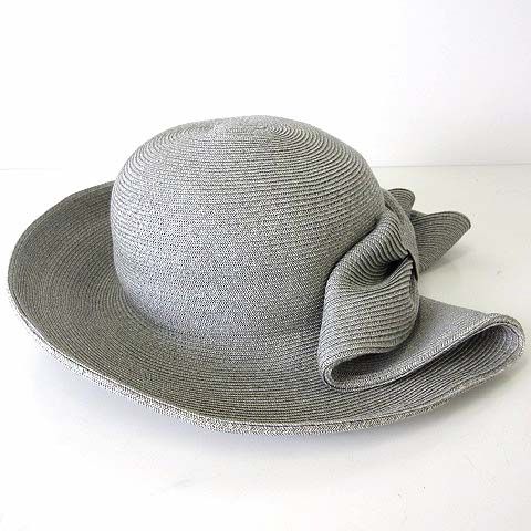 マキシン MAXIM ハット 帽子 つば広帽 バックリボン 麦わら帽子 UV遮蔽
