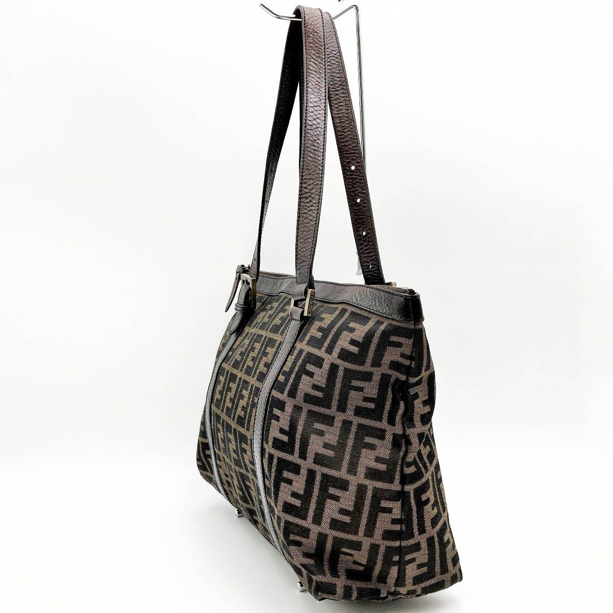 美品 FENDI フェンディ ズッカ柄 A4 トートバッグ ショルダーバッグ 