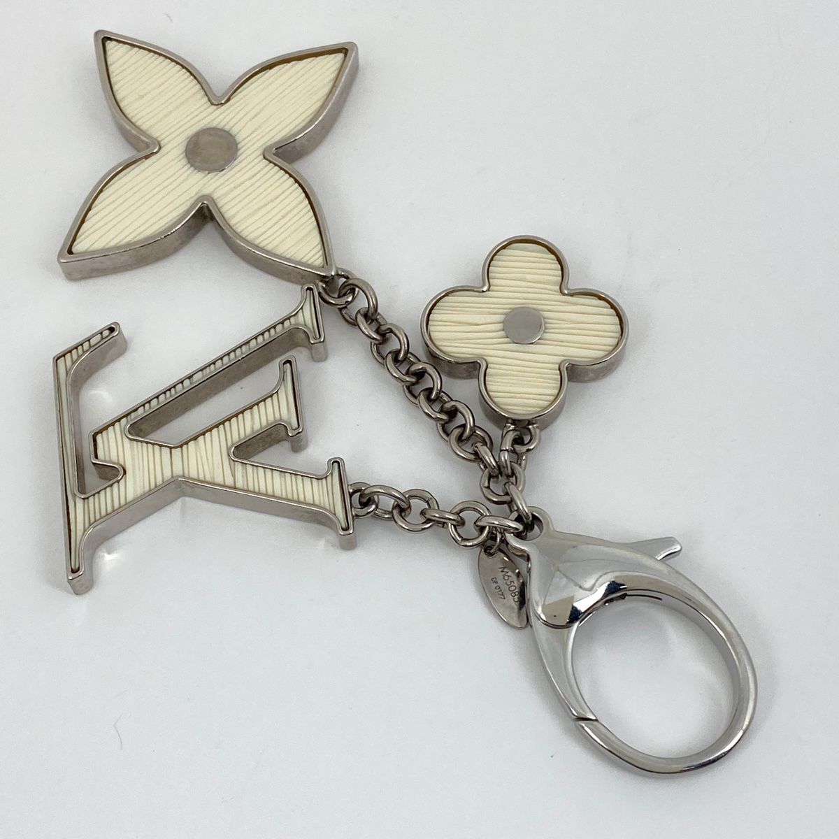 ルイ ヴィトン Louis Vuitton ビジューサック フルール ドゥ エピ モノグラム バッグチャーム キーホルダー メタル イヴォワール ホワイト M65085 レディース