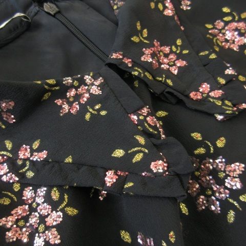 美品　ミュウミュウ　ツバメ柄　シルクチュニック　サイズ36 ミュウミュウ miumiu ブラウス チュニック ノースリーブ 切替