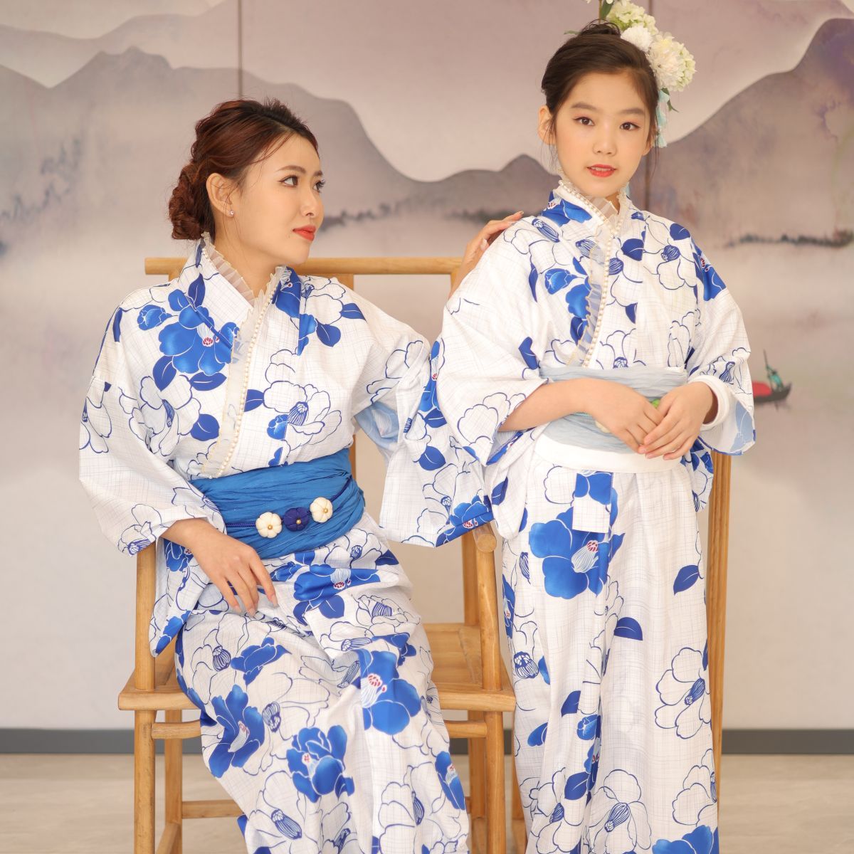 浴衣　Dita（ディータ）　幻想鏡花水月(柑橘）4点セット Dita ディータ 幻想鏡花水月(柑橘) 浴衣 S Dita ディータ ☆幻想