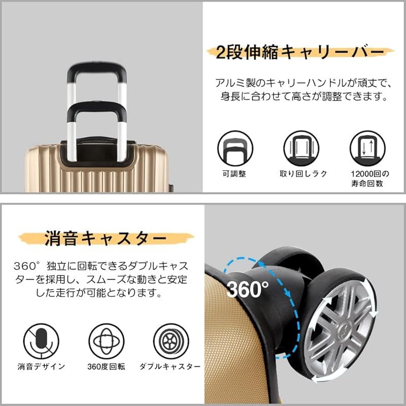 [New Trip] スーツケース キャリーケース 拡張機能付 Lサイズ 大型 7泊以上 長期旅行 キャリーバッグ 耐衝撃 超軽量 静音ダブルキャスター TSAロック搭載 ファスナータイプ 旅行 トラベル 海外 ビジネス 出張 1週間 95リットル シャン 1
