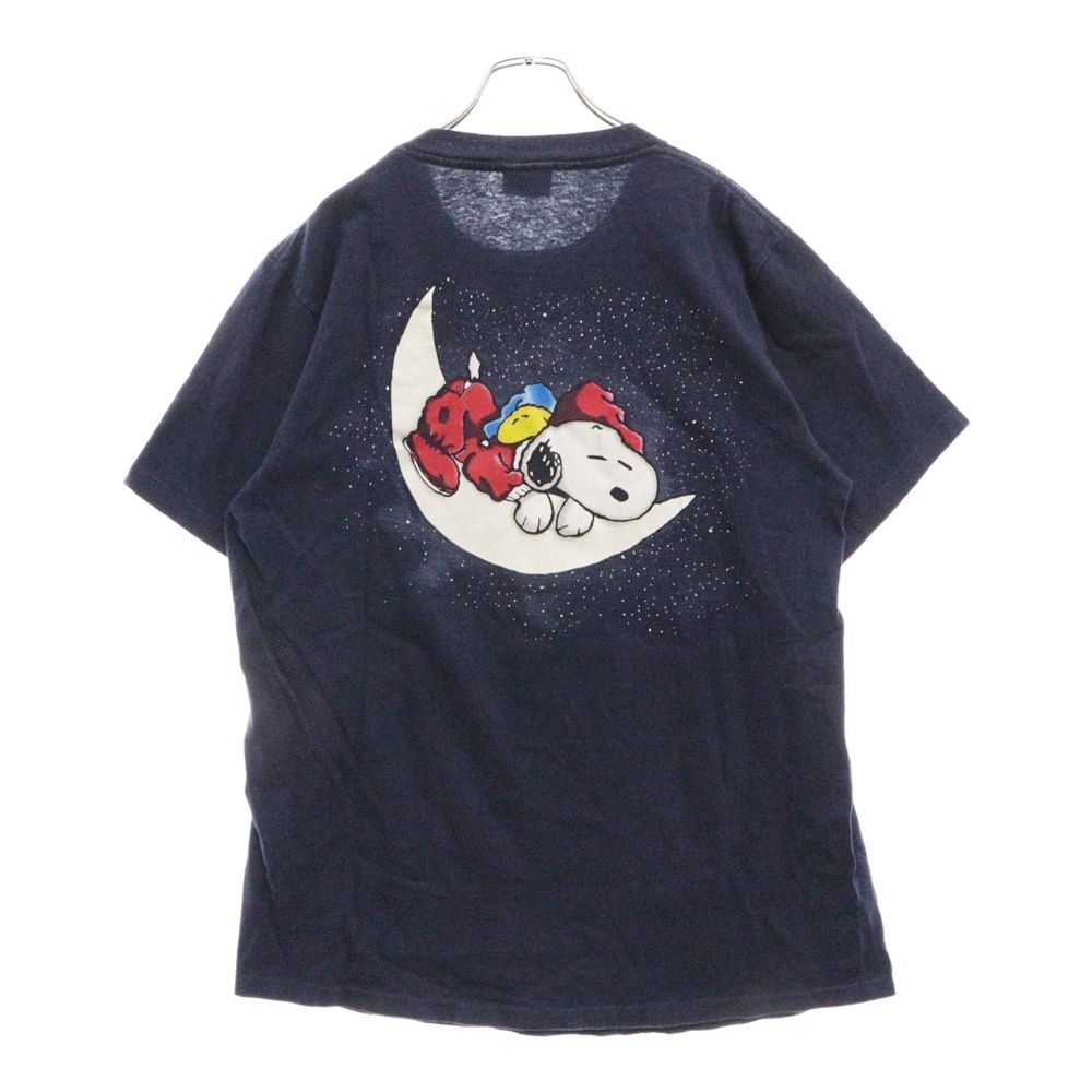 VINTAGE (ヴィンテージ) 90s VINTAGE SLEEPING SNOOPY スヌーピー プリント半袖Tシャツ カットソー ネイビー