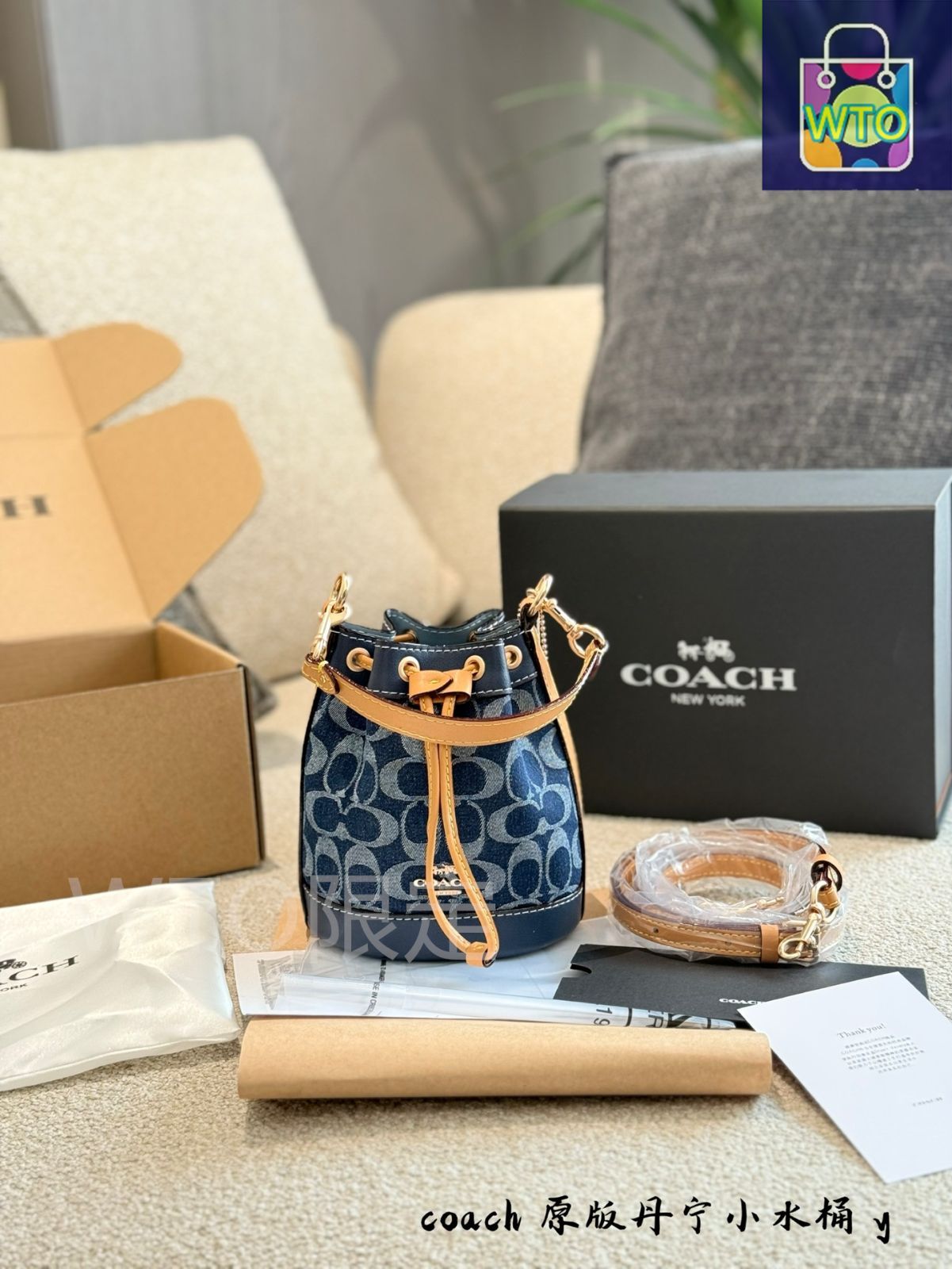 【今だけSALE6999→6000円へ！】COACH デニム生地 バケットバッグ 公式】COACH – コーチ | タリ バケット バッグ シグネチャー デニム