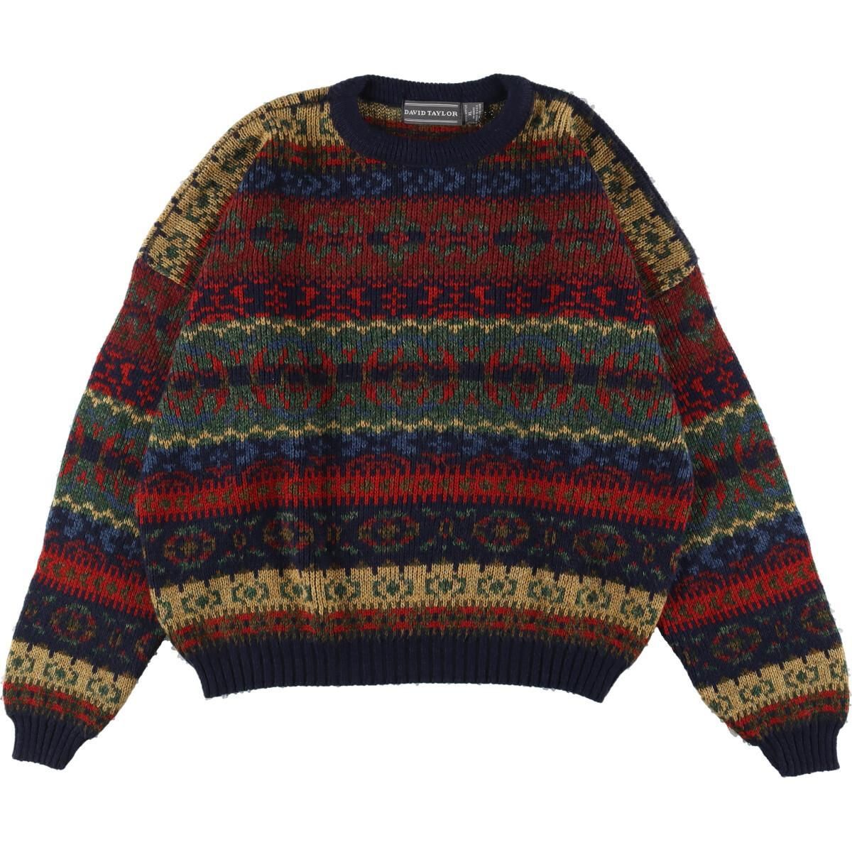 DAVID TAYLOR XL vintage ニット Vintage David Taylor Size XL Mens Fair Isle Crewneck