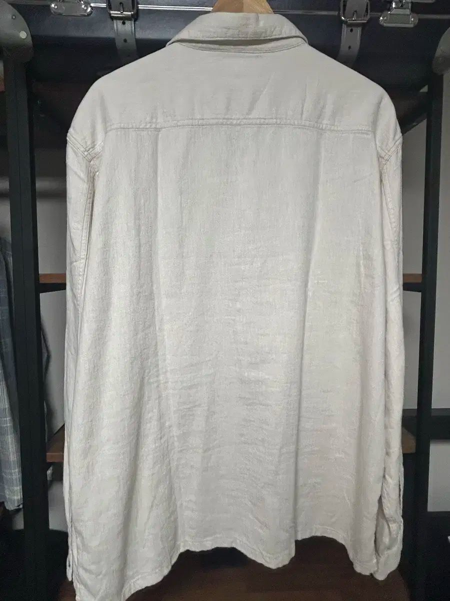 L RRL リネン コットン ツイル ポップオーバー シャツ