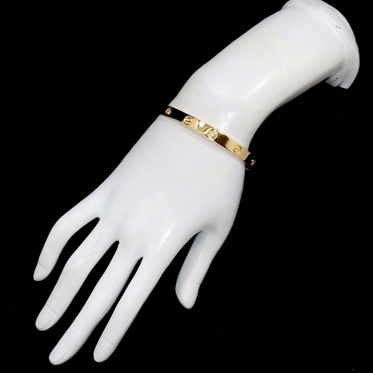 カルティエ Cartier ラブ ブレス ハーフ ダイヤ 4P #18 K18 YG 750 ブレスレット バングル Love Bracelet【 証明書付き】 90250667 - メルカリ