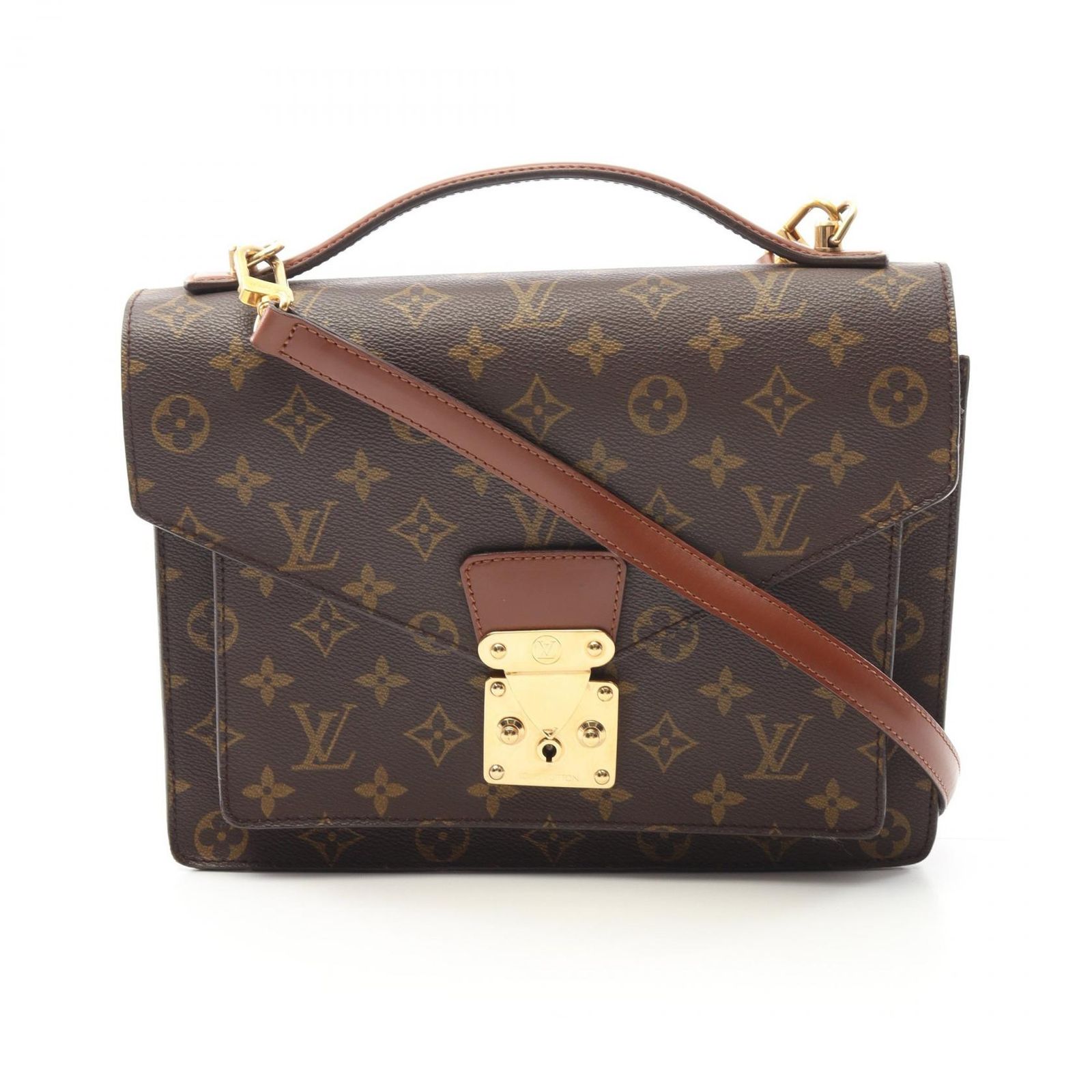 ルイ ヴィトン LOUIS VUITTON ハンドバッグ モンソー M51185 PVCコーティングキャンバス レザー モンソー レディース Used C