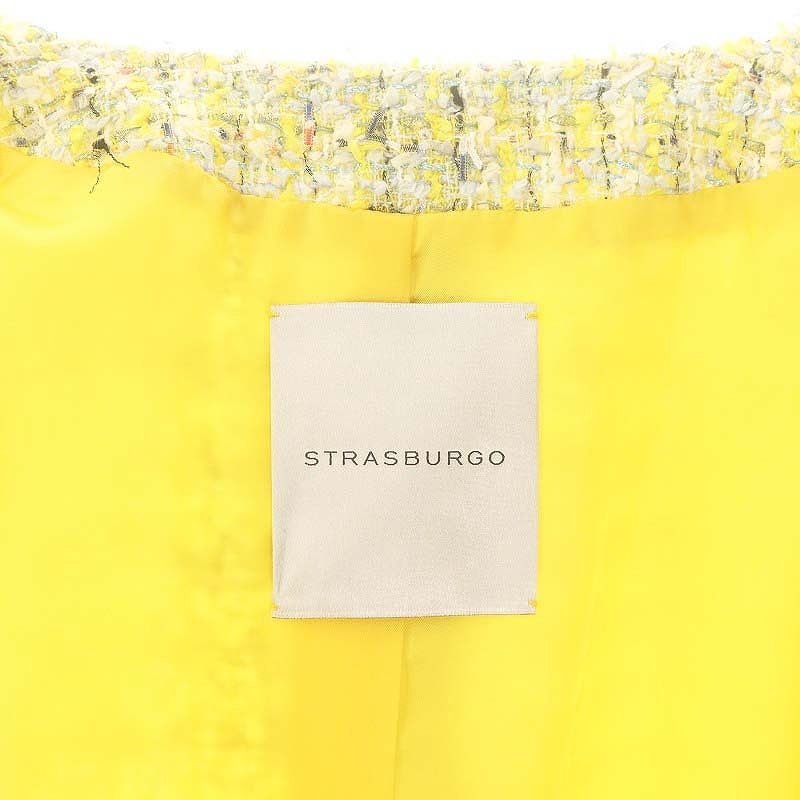 ストラスブルゴ STRASBURGO ツイード ジップジャケット ノーカラー  