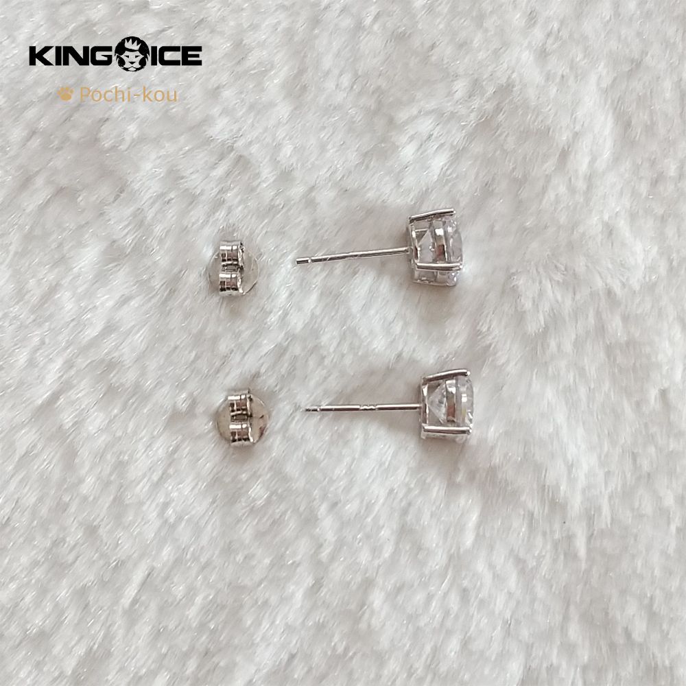 King ice BRILLIANT CUT Stud 7ミリ ピアス ホワイト - メルカリ