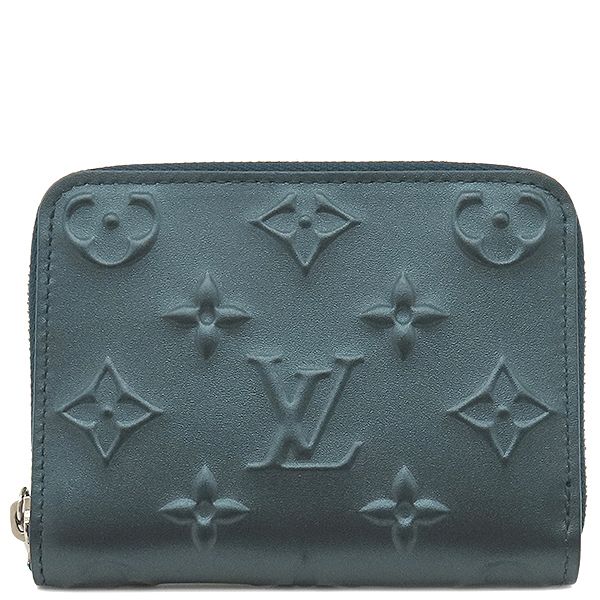 ルイヴィトン LOUIS VUITTON コインケース ムーノグラム ジッピー コインパース カーフレザー スティールブルー シルバー金具 M81860 RFID