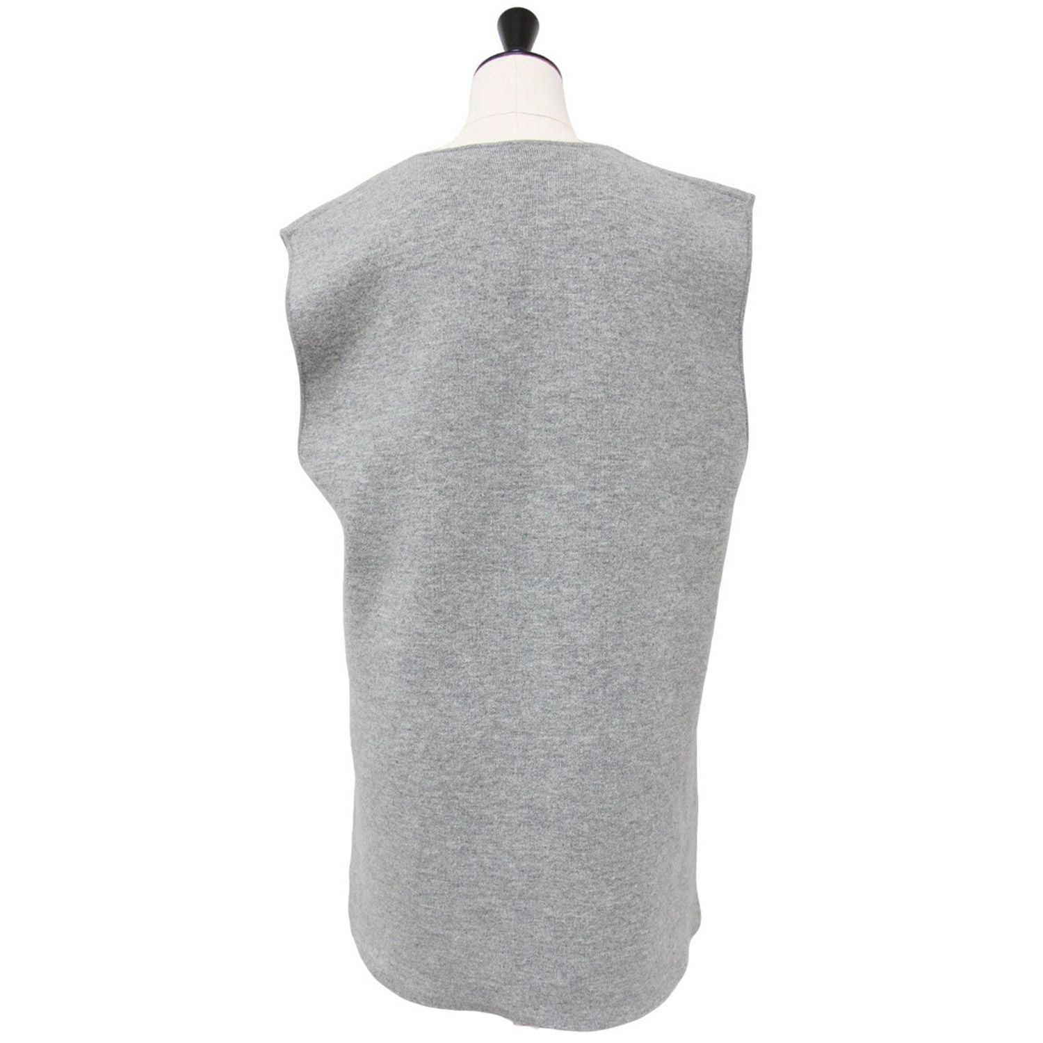 CABaN ニットベスト リバーシブル CABaN ウールケーブル クルーネック