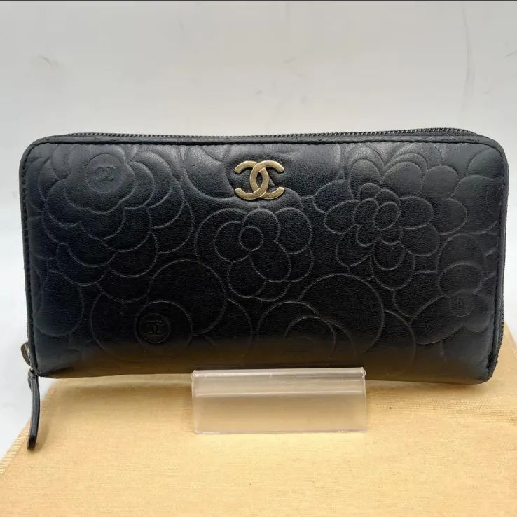 美品 CHANEL シャネル 長財布 ラウンドジップ ファスナー ウォレット 
