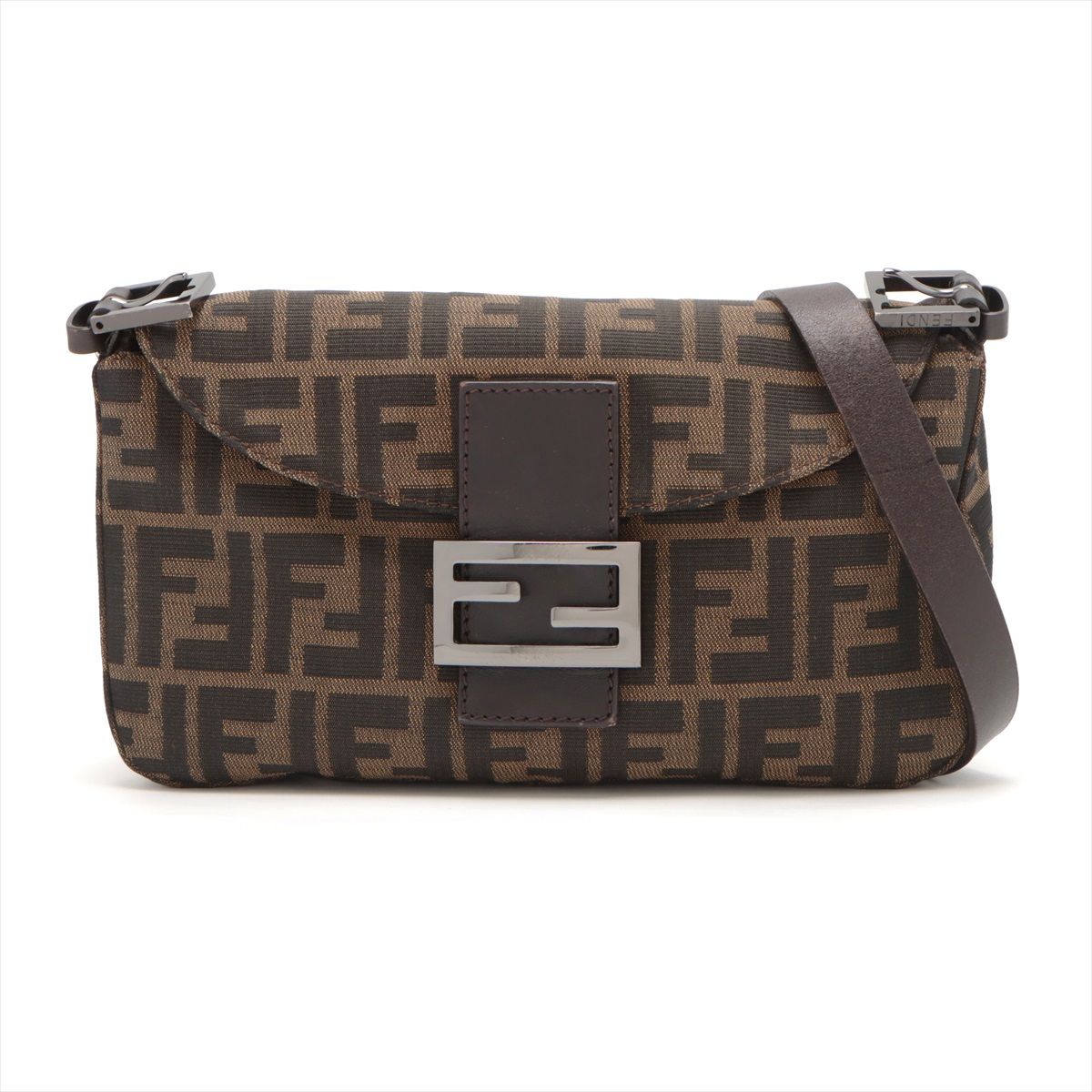 美品 フェンディ ズッカ マンマバケット FF 金具 ショルダーバッグ  