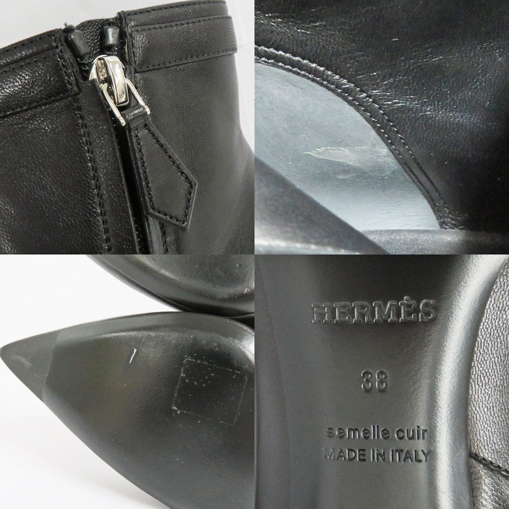 名古屋】エルメス ブランシュ ショートブーツ 38 24.5cm H金具 名古屋】エルメス ブランシュ ショートブーツ 38 24.5cm H金具