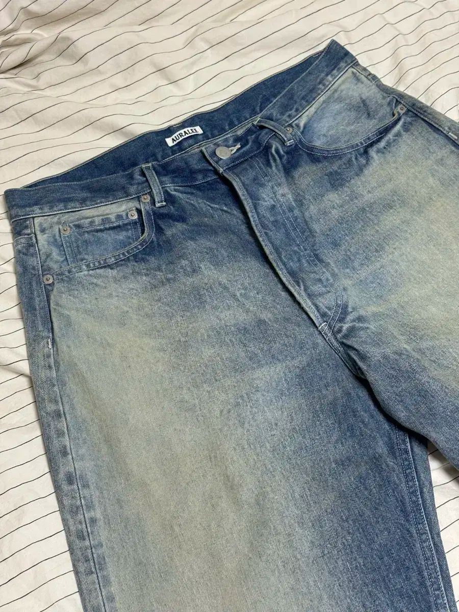 4 AURALEE オーラリー セルビッジ フェイディド ヘビー デニム ワイド パンツ 24 FW