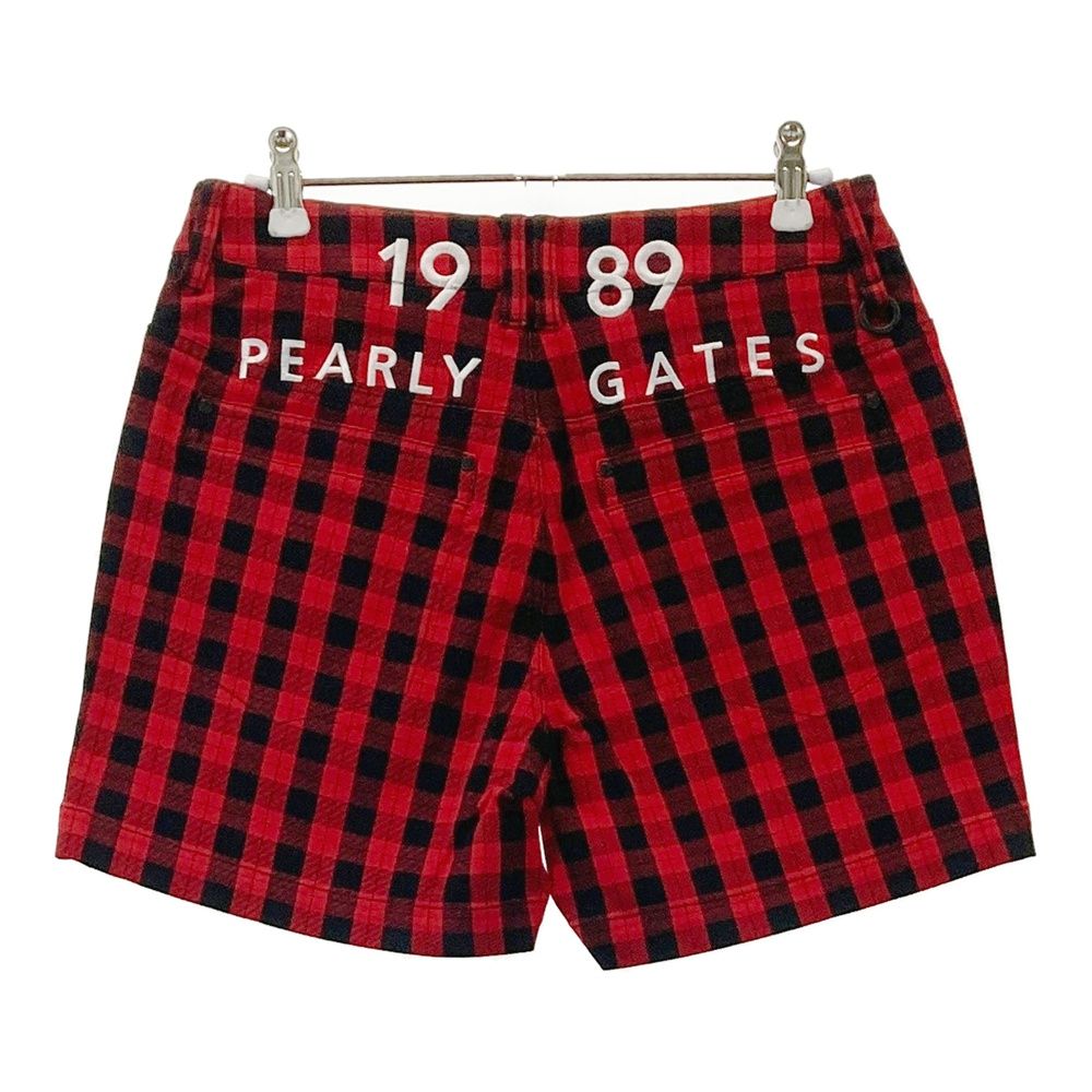 【新品】パーリーゲイツ レディース　ストレッチ　ショートパンツ　赤チェック柄 サイズ：0 PEARLY 販売 GATES パーリーゲイツ 055-1232004 ストレッチ