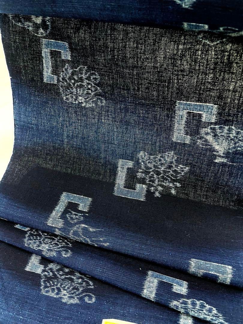 本場久留米かすり 手織 正藍絵絣 通産大臣指定伝統的工芸品 綿反 反物