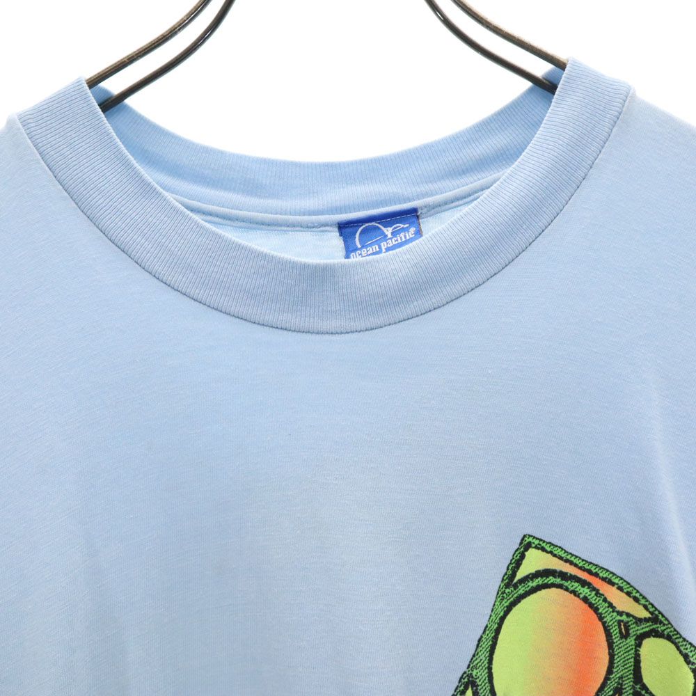 オーシャンパシフィック 80s USA製 バックロゴ 半袖 シングルステッチ Tシャツ L oceanpacific サーフ オールド ヴィンテージ メンズ オーシャンパシフィック 80s USA製 バックロゴ 半袖 シングルステッチ