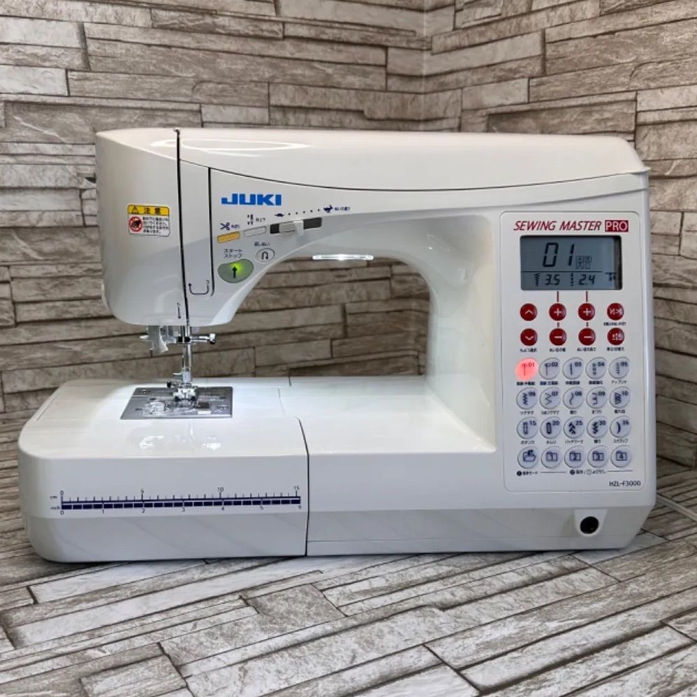 JUKIミシン☆HZL-F3000☆美品☆ワイドテーブル 自動糸切り付きフット 