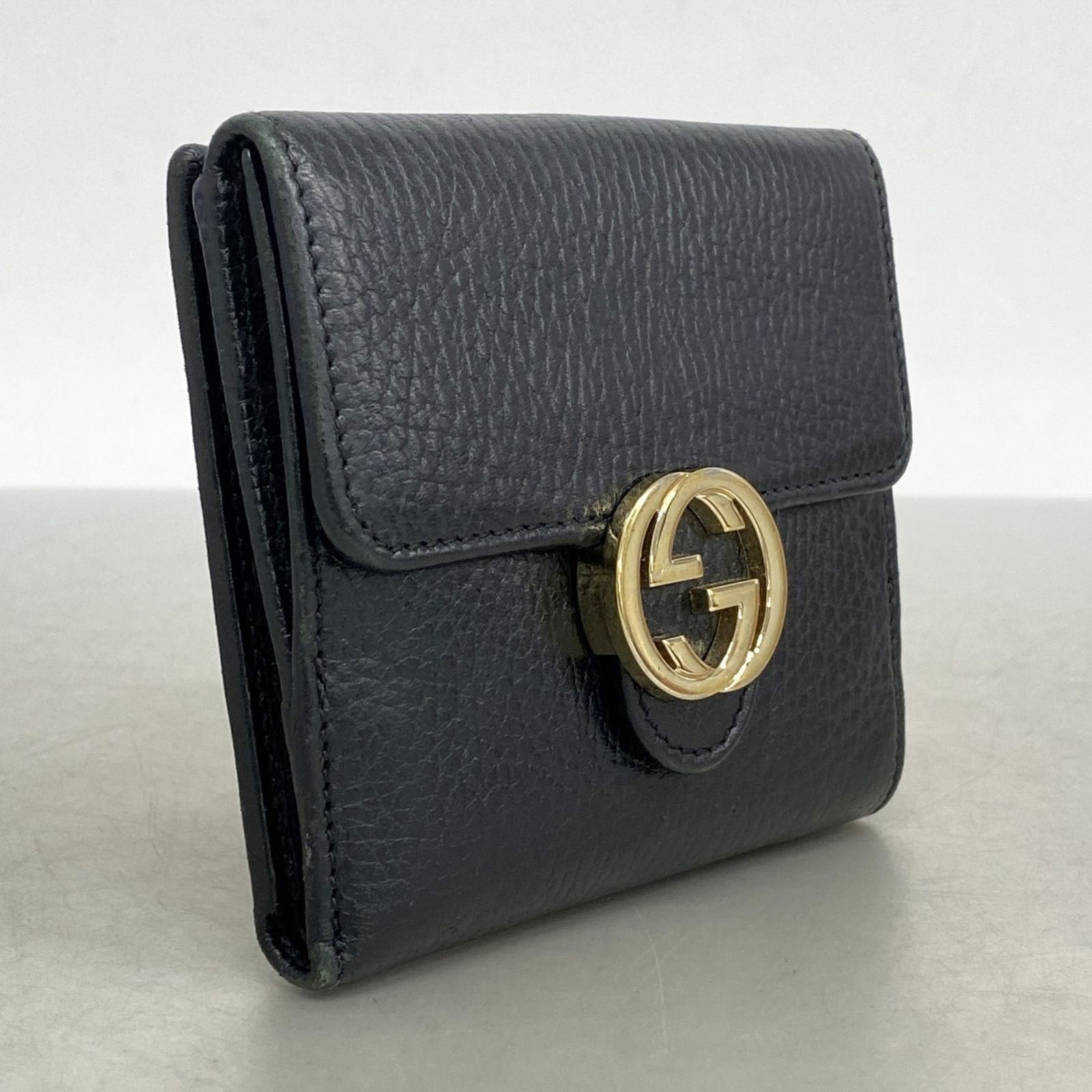 グッチ Gucci グッチ 財布 インターロッキングG 615525 レザー ブラック レディース P1444347