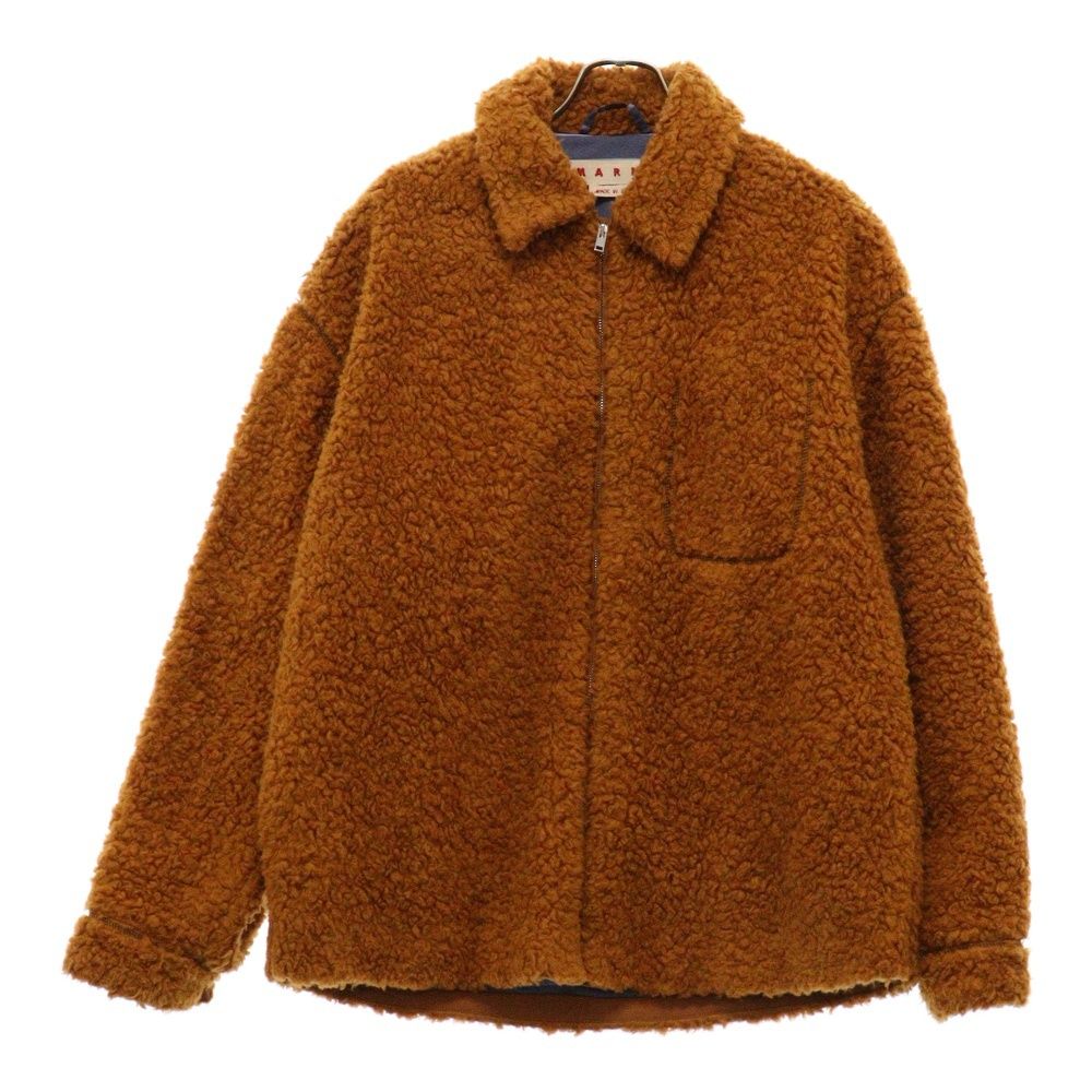 MARNI (マルニ) 23AW TWIST TEDDY ボアジャケット ジップアップブルゾン JUMU0147U0 オレンジ - メルカリ