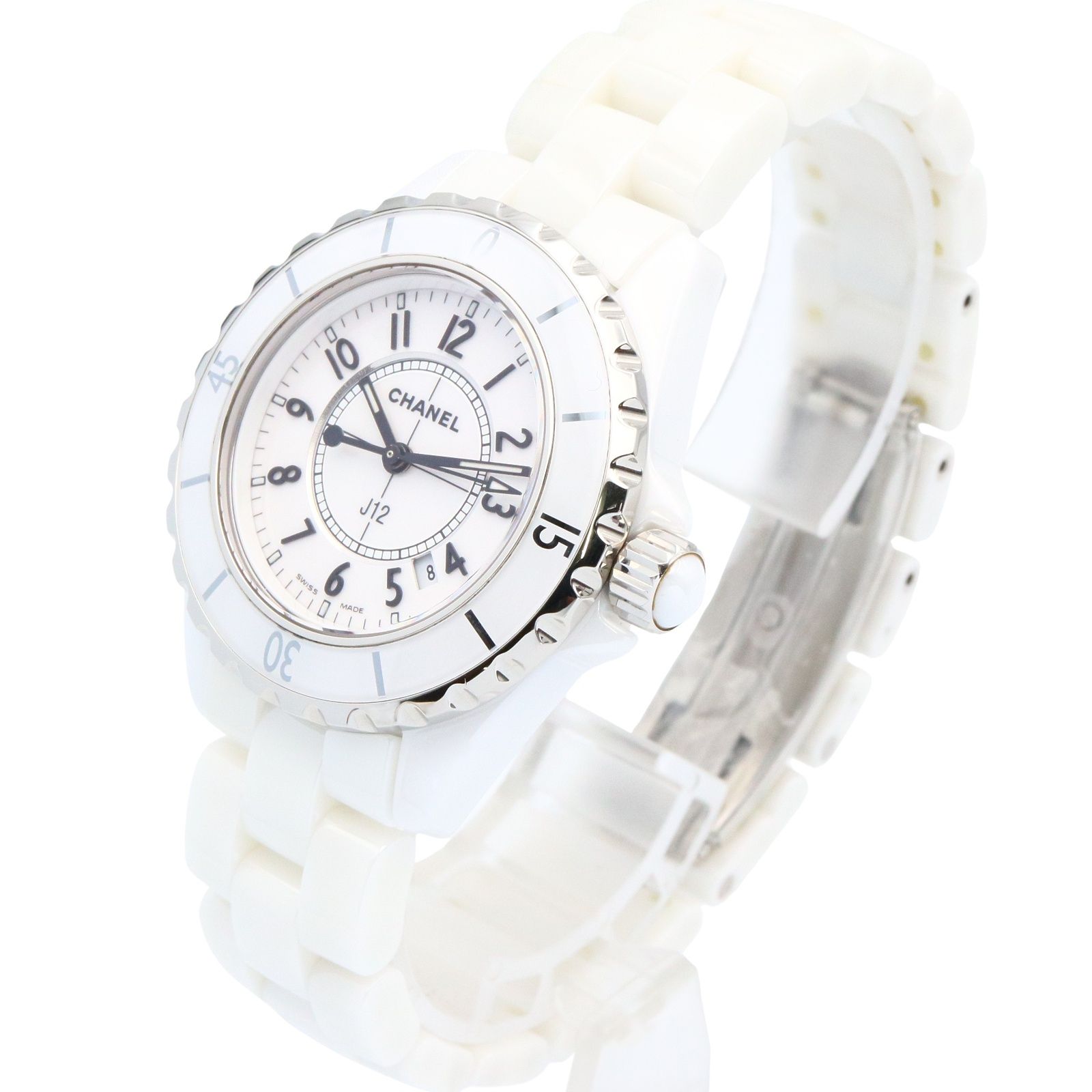 シャネル CHANEL 腕時計 J12 H0968 ホワイト セラミック J12 レディース Used A