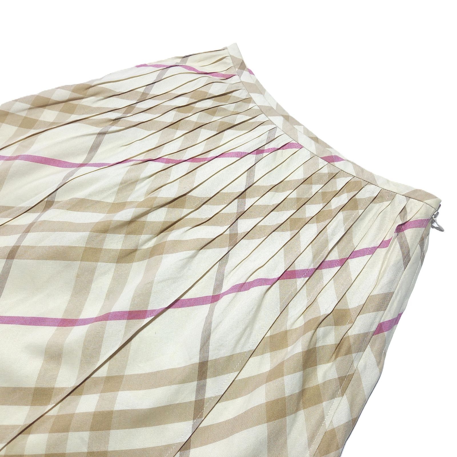 バーバリーブルーレーベル□ノバチェック柄プリーツスカート36サイズ  