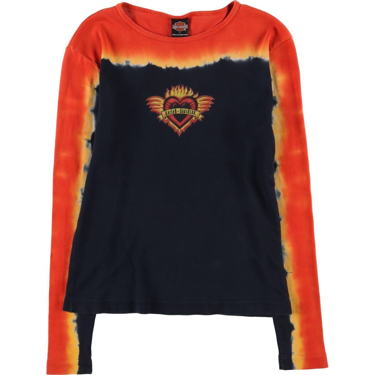 古着 ハーレーダビッドソン Harley-Davidson タイダイ柄 ロングTシャツ 